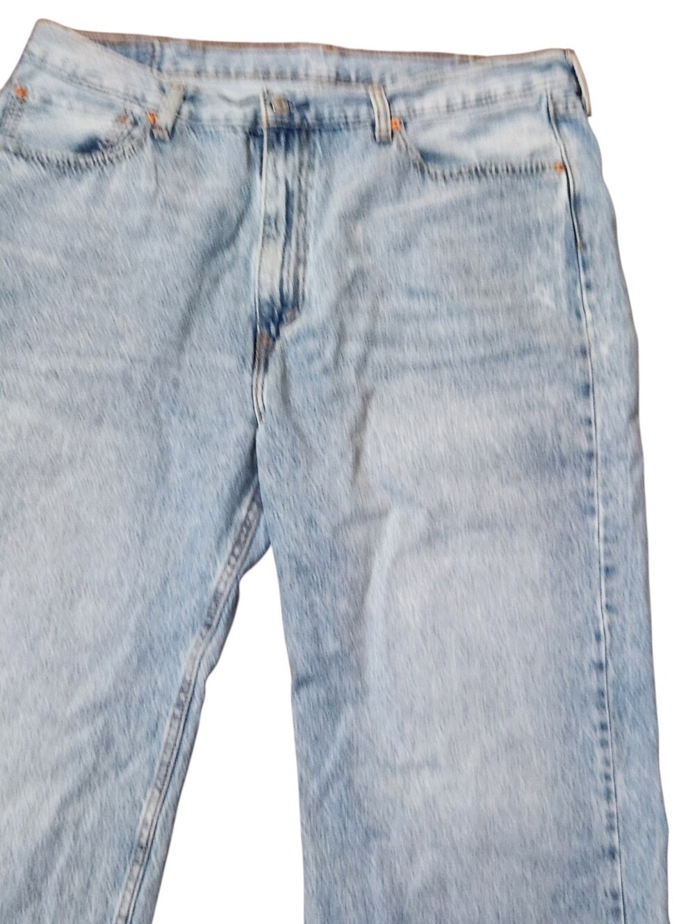 Levi's 565 Blue Jeans Mens 40x30 Light Wash Straight Leg Denim Zip Fly - Picture 7 of 11
